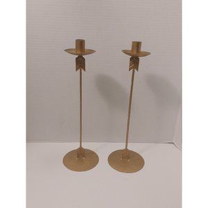 Vtg brass candlestick holders, boho brass home decor, boho gold home decor